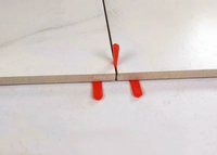 Clip et cale de nivellement de carreaux à espacement de 0,5 mm, entretoises de carreaux à base à grand trou, niveleurs de carreaux de 15-25 mm d'épaisseur, emballage en sac avec plusieurs tailles