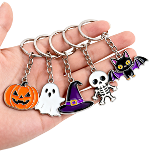 Porte-clés en émail personnalisé pour Halloween, citrouille, fantôme, chat, porte-clés en métal, souvenir, cadeau promotionnel, vente en gros, fournisseur d'usine - Product Image 1