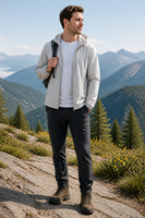Veste à capuche pour homme OEM ODM, légère, anti-UV, pliable, en tissu 83% nylon 17% élasthanne, pour les voyages en plein air