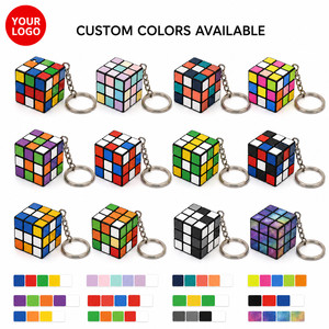 Custom Logo 3x3 <b>Mini</b> Magic Cube Keychain Puzzle Toy Speed Cube <b>Keyring</b> for Promotional Gift Office Education Stress Relief - Product Image 3