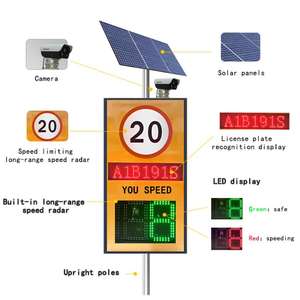 Advertencia de carretera Led Radar <span class=keywords><strong>solar</strong></span> Señal de límite de velocidad Pantalla Led Radar inteligente Señales de tráfico Señal de velocidad de radar - Product Image 3