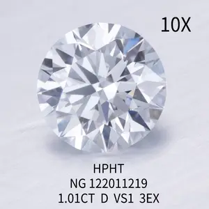 Diamante lucido sintetico coltivato in laboratorio sfuso HPHT proveniente dalla Cina, colore D VVS, 1CAT 1.5CT2CT3CTT, certificato IGI GIA, commercio all'ingrosso