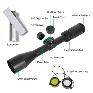 SPECPRECISION 3-9x40 Precision <strong>Scope</strong> 25mm Tube Rear Focus Non Illuminated Reticle Adjust Zero Lightweight Shockproof with Covers - Product Image 2