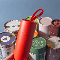 Tube en papier cylindrique avec poignée en ruban imprimé du logo personnalisé, doublure en aluminium de qualité alimentaire pour emballage de vin, boissons, thé, café en poudre et épices