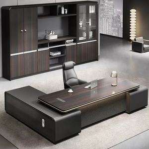 Escritorio de oficina moderno, muebles ejecutivos en forma de L, escritorio de oficina Boss, mesa de lujo, CEO, escritorio de oficina en forma de L - Product Image 2