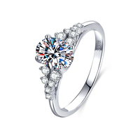 Vente en gros d'usine, bague pour femme en moissanite certifiée GRA, coupe ovale 1,5 carat, couleur D, VVS1, argent sterling 925, bague de promesse de mariage