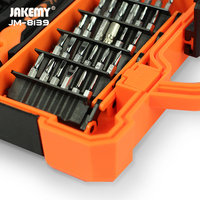 Set Kotak Peralatan Perbaikan Rumah Tangga Portabel Kecil Jakemy, Bit Baja Chrome Vanadium, Kit Obeng OEM yang Dapat Disesuaikan, Kotak Keras