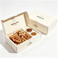 Boîte d'emballage personnalisée en carton recyclé de qualité alimentaire pour gaufres, bonbons, gâteaux et biscuits avec séparateur