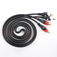 Câble audio HIFI à paire torsadée plaqué or 2XRCA mâle, cordon stéréo pour système de haut-parleurs de cinéma maison