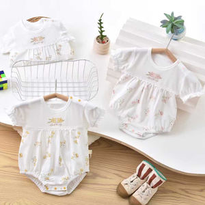 Nuovo abbigliamento estivo in cotone sottile per neonati, tutina triangolare senza maniche per bambine, tutina per neonati - Product Image 3