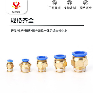 Yxqp Pc8 02 <b>Quick</b> Coupler Insert Type Copper Pneumatic <b>Connector</b> For Air Hose And Ducts - Product Image 3