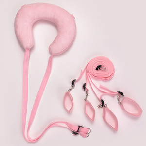 Oreiller en forme de U pour les jambes Bdsm, noir/rose, prix compétitif, matériau <span class=keywords><strong>super</strong></span> doux en cristal, coton pp, menottes incluses, jouet <span class=keywords><strong>sexy</strong></span> - Product Image 5