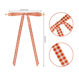 Lazos de satén preatados con lazo retorcido de cuadros de gingham y cuadros burlap para colgar <span class=keywords><strong>en</strong></span> el árbol de Navidad, para envolver pasteles y bolsas de regalos - Product Image 2