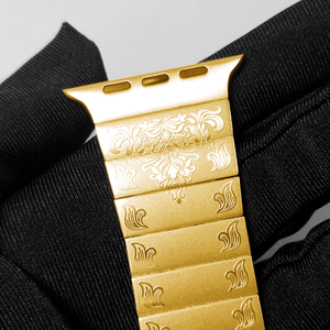 Correa <span class=keywords><strong>de</strong></span> Reloj <span class=keywords><strong>de</strong></span> Lujo para <span class=keywords><strong>Apple</strong></span> <span class=keywords><strong>Watch</strong></span> Series Universal con Banda Metálica, Logotipo Grabado Profundo, Artesanía Exquisita, Correa <span class=keywords><strong>de</strong></span> Reloj Dorada - Product Image 3