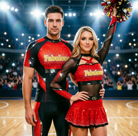 Seragam Cheerleading Rose Gold Seragam Cheerleader Dewasa Merah Seragam Cheerleading Kustom