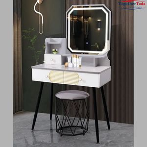 Mesa de Maquillaje de Madera de Estilo Moderno para Baño, con Espejo Iluminado y Cajones, para Niñas, para Dormitorio - Product Image 6