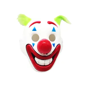 万圣节配件恐怖小丑面具成人儿童角色扮演面具聚氯乙烯小丑服装小丑面具