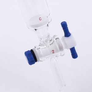 แก้วทดลองสำหรับห้องปฏิบัติการแบบหนาพิเศษ พร้อมข้อต่อ Rodaviss แบบแผ่นกรอง ทำจากแก้วโบโรซิลิเกต สำหรับคอลัมน์โครมาโทกราฟี พร้อมก๊อก PTFE - Product Image 3