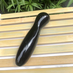 Varita Yoni de Obsidiana Negra Curvada Heisenberg, Dildo, Tapón Anal, 18 cm, 400 g, Hecho a Mano para Masaje de Pene en Adultos - Product Image 5