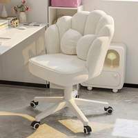 Chaise de Maquillage Chambre Fille Luxe Léger, Tabouret de Coiffeuse Maison, Chaise à Pétale Simple avec Dossier