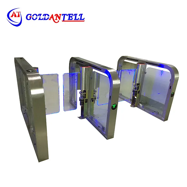 Wide Lane Swing Door Automatische Rfid-Karte Zugangs kontrolle Swing Barrier Drehkreuz 304 Edelstahl für Bürogebäude