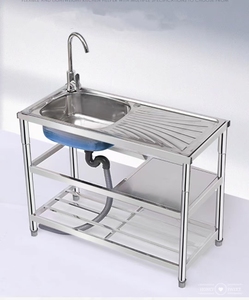 Nuovissimo lavello a 201/304 in acciaio inox mobile verticale con piattaforma commerciale addensato lavello per verdure con supporto - Product Image 3