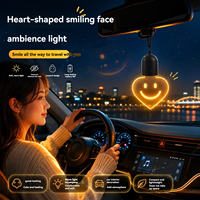 Ampoule Cœur Souriant à Succès pour Éclairage d'Ambiance Automobile, Décoration de Rétroviseur de Voiture Sans Câblage