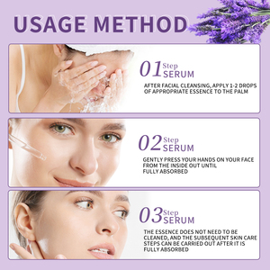 Etiqueta privada <span class=keywords><strong>Lavanda</strong></span> Calmante Reparación <span class=keywords><strong>Esencia</strong></span> Suero facial <span class=keywords><strong>Esencia</strong></span> 30ml Hidratante Suero facial - Product Image 6