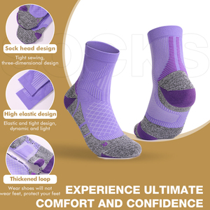 Vente en gros de chaussettes de course de cyclisme avec logo personnalisé Chaussettes de course à séchage rapide à compression <span class=keywords><strong>Coolmax</strong></span> en nylon - Product Image 6