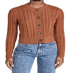 Pull en laine/acrylique tricoté à manches longues, col en V, grande taille, décontracté, pour femme, fabriqué sur mesure directement de notre usine au Bangladesh - Product Image 1