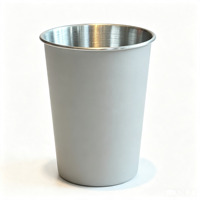 Tasse à double paroi en acier inoxydable 04, finition brossée, pour bière, café, jus, eau, avec logo
