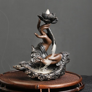 Bruciatore di Incenso Buddha in Ceramica Fatto a Mano, Porta Incenso a Riflusso, Aromatico per Casa e Ufficio, Decorazione Primaverile - Product Image 5