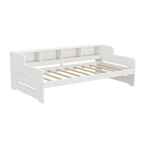 <b>Sofa</b> <b>Bed</b> With 3 Storage Drawers White And Gray <b>Foam</b> Filling Bedroom Living Room Use - Product Image 5