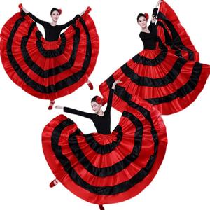 Jupe de <span class=keywords><strong>danse</strong></span> du ventre style corrida espagnole pour adulte, jupe tutu à grande ampleur, tenue de spectacle moderne pour femme en polyester - Product Image 5