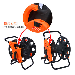 สายยางรดน้ำแบบม้วนเก็บได้ Huabangshi ขนาด 60 เมตร ผลิตจาก PVC แบบพกพา พับเก็บได้ พร้อมรถเข็น สำหรับรดน้ำกลางแจ้ง - Product Image 1
