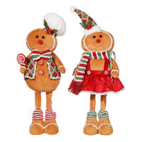 45cm Noël pain d'épice jouets en peluche assis debout rétractable pain d'épice homme en peluche poupée pain d'épice homme pour la décoration intérieure