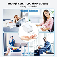 Chargeur USB C&A GaN 65W pliable avec câble rétractable, adaptateur double port PD QC3.0, charge rapide pour iPhone, ordinateur portable, voyage, tout-en-un