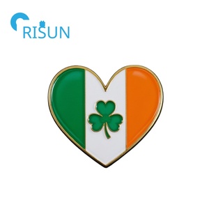 Fabrication de broches en métal I Love Ireland Irish Flag Pins personnalisé irlandais républicain émail Pin Badge personnalisé trèfle trèfle vert Pin - Product Image 6