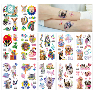 Nuovo corpo del fumetto <span class=keywords><strong>tatuaggio</strong></span> temporaneo della festa di compleanno del viso della scuola adesivo del <span class=keywords><strong>tatuaggio</strong></span> con i cani del gatto realistici adesivi del <span class=keywords><strong>tatuaggio</strong></span> dei bambini - Product Image 2