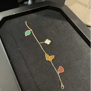 <b>Lucky</b> Flower <b>Bracelet</b> for Women 18k Gold Plated Butterfly Five-Heart <b>Bracelet</b> - Product Image 1