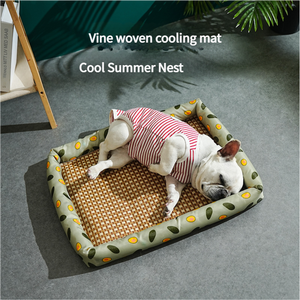 Summer XL Eco-Friendly Cooling Ice Mat Estampado de lino Esponja Floor <span class=keywords><strong>Bed</strong></span> Mat para perros pequeños Gatos Pet Cojín para dormir - Product Image 5