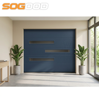 Porte de garage sectionnelle moderne résidentielle en panneaux sandwich pliables 8x7, étanche, en acier galvanisé