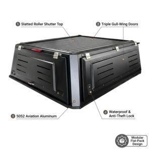 Caja de Carga Rígida de Aluminio de Cuatro Puertas, Eléctrica, Impermeable, de Techo Alto, con Cubierta Enrollable para Camioneta, Personalizable y con Cerradura, para 1500 - Product Image 3