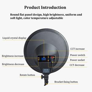 Lampe vidéo LED ronde à panneau de 14 pouces, 40W, anneau <span class=keywords><strong>lumineux</strong></span> LED doux <span class=keywords><strong>pour</strong></span> studio photo, diffusion en direct - Product Image 3