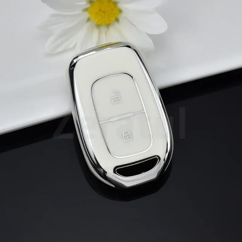 Cover bianca a 2 bottoni