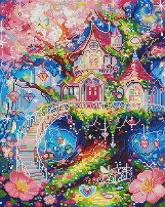 Elf Magic House Kits de peinture diamant DIY de haute qualité, personnalisés et faits main, avec diamants carrés en résine, motif paysage - Product Image 1