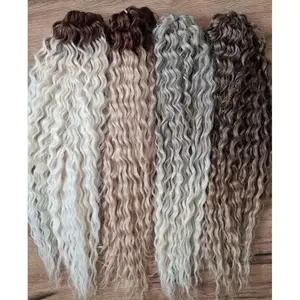 Ariel Deep Wave Synthetic Hair Braids Wholesale Crochet Twist Synthetic Goddess Braids Hair Wavy Ombre Hair Extensions