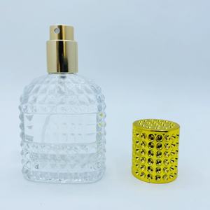 Flacon de parfum en verre gaufré de 30 ml avec bouchon en plastique, pots en verre rechargeables pour soins personnels - Product Image 6