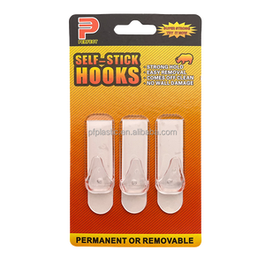 Duy Nhất Rõ Ràng Nhựa Trong Suốt Dính Dính Móc Mạnh Mẽ Móc Áo Cho Phòng Ngủ Áo Và Đồ Lặt Vặt Mẫu Miễn Phí Có Sẵn - Product Image 3