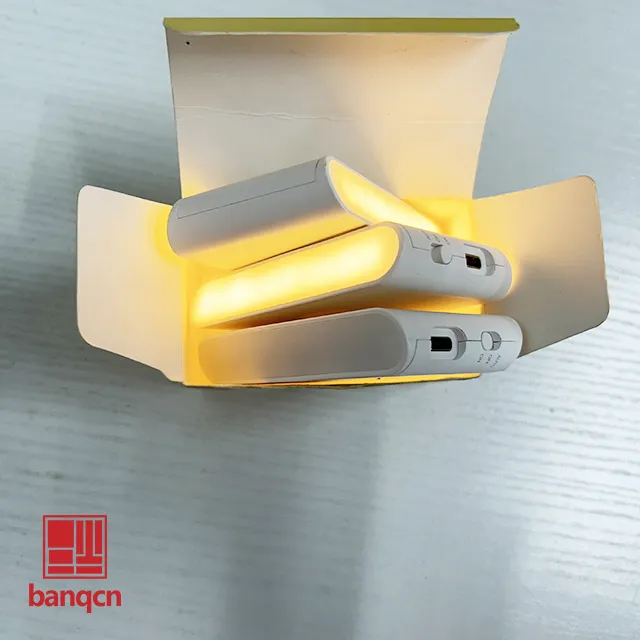 Banqcn誘導PIRポータブルワイヤレス磁気屋内壁階段ランプUSB充電式LEDモーションセンサースマートナイトライト